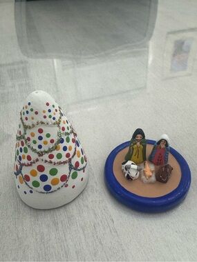 El Salvador Handmade Ceramic Nativity Christmas Tree